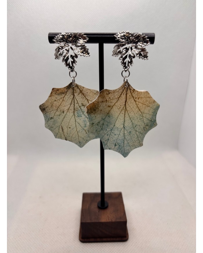 EDICIÓN LIMITADA pendientes artesanos  de hoja natural