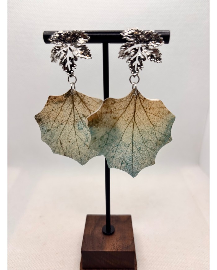 EDICIÓN LIMITADA pendientes artesanos  de hoja natural