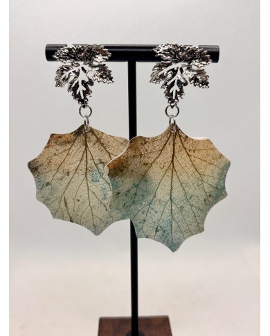 EDICIÓN LIMITADA pendientes artesanos  de hoja natural