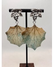 EDICIÓN LIMITADA pendientes artesanos  de hoja natural