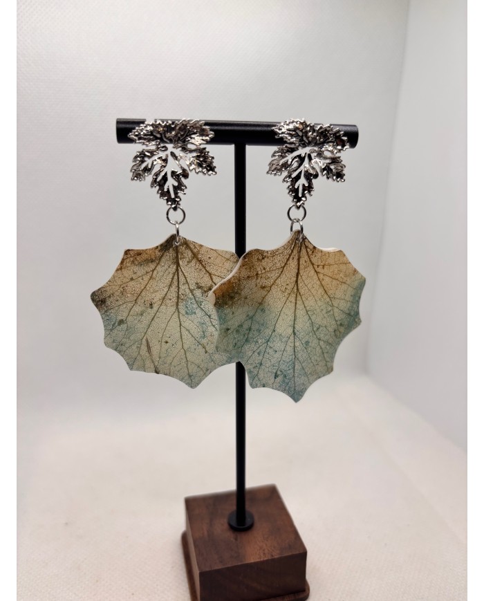 EDICIÓN LIMITADA pendientes artesanos  de hoja natural