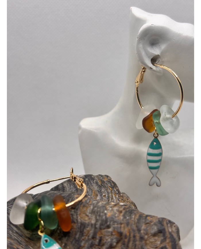 PENDIENTES CRISTAL MARINO o lágrimas de sirena