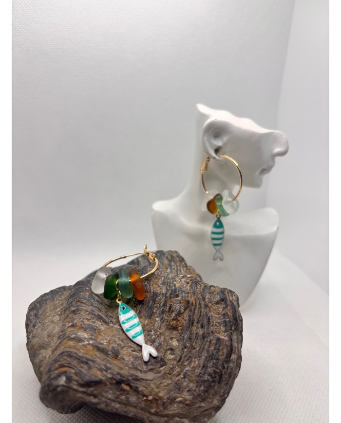 PENDIENTES CRISTAL MARINO o lágrimas de sirena