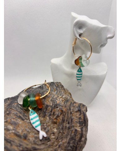 PENDIENTES CRISTAL MARINO o lágrimas de sirena