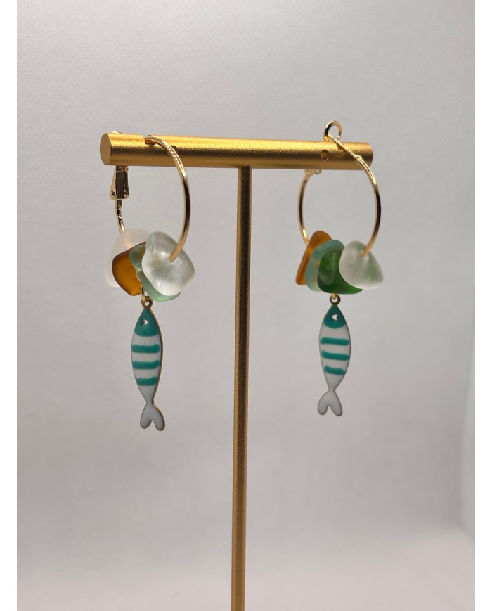 PENDIENTES CRISTAL MARINO o lágrimas de sirena