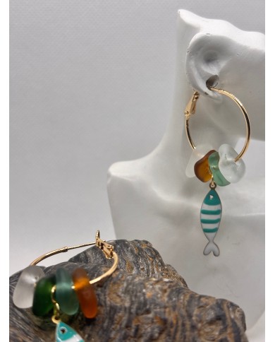 PENDIENTES CRISTAL MARINO o lágrimas de sirena