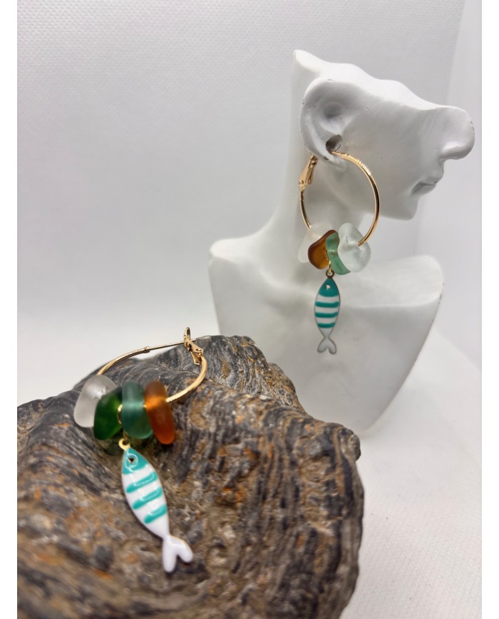 PENDIENTES CRISTAL MARINO o lágrimas de sirena