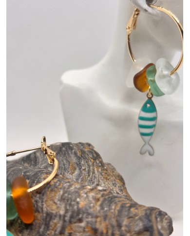 PENDIENTES CRISTAL MARINO o lágrimas de sirena