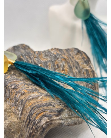 PENDINTES ARTESANOS DE CRISTAL MARINO