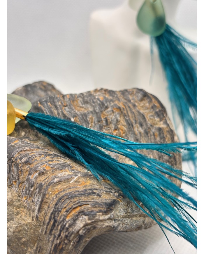 PENDINTES ARTESANOS DE CRISTAL MARINO