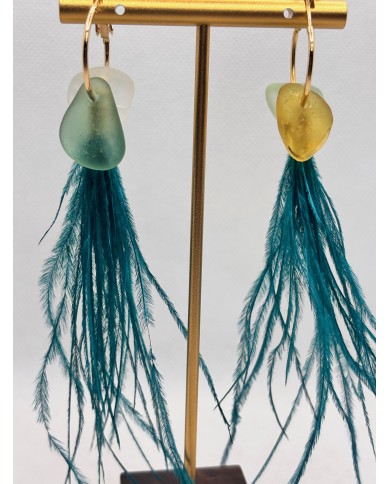 PENDINTES ARTESANOS DE CRISTAL MARINO