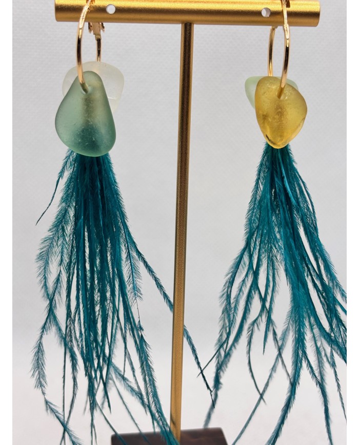 PENDINTES ARTESANOS DE CRISTAL MARINO