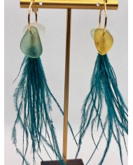 PENDINTES ARTESANOS DE CRISTAL MARINO