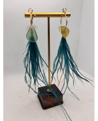 PENDINTES ARTESANOS DE CRISTAL MARINO