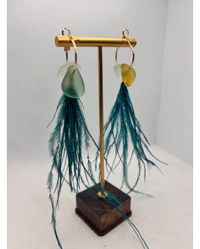 PENDINTES ARTESANOS DE CRISTAL MARINO