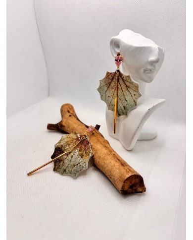 EDICIÓN LIMITADA pendientes artesanos de hoja natural