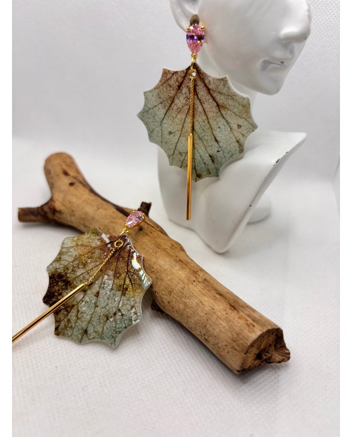 EDICIÓN LIMITADA pendientes artesanos de hoja natural