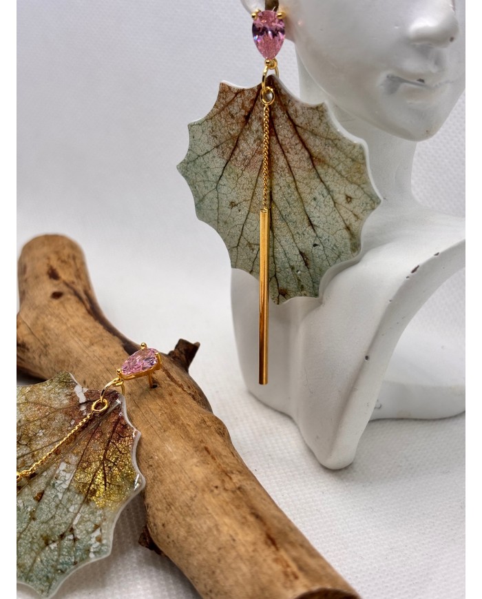 EDICIÓN LIMITADA pendientes artesanos de hoja natural
