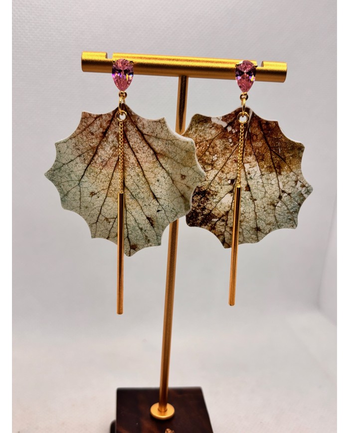 EDICIÓN LIMITADA pendientes artesanos de hoja natural