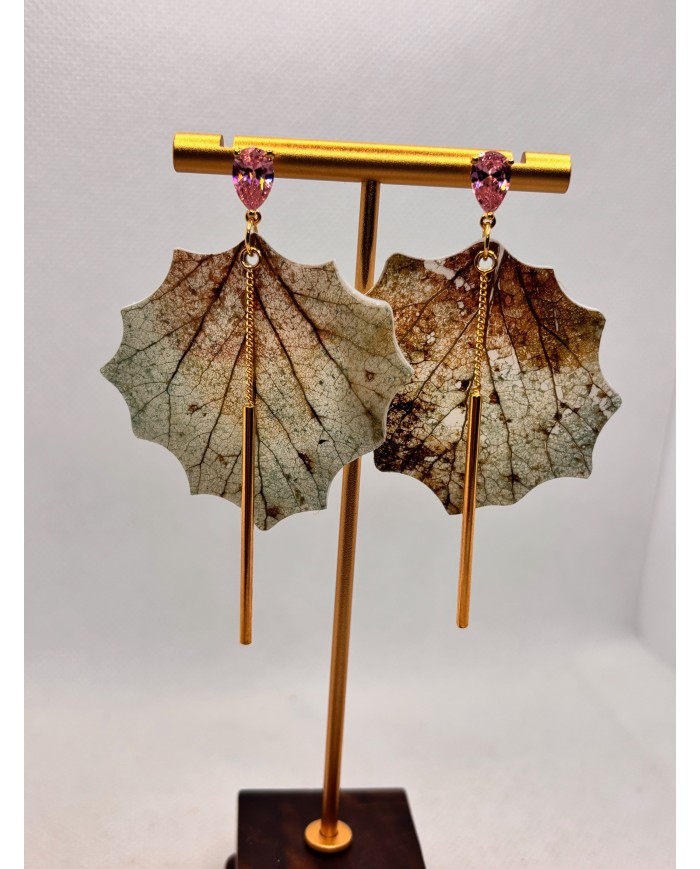 EDICIÓN LIMITADA pendientes artesanos de hoja natural