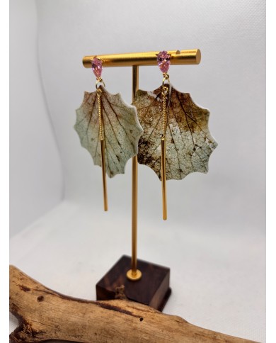 EDICIÓN LIMITADA pendientes artesanos de hoja natural