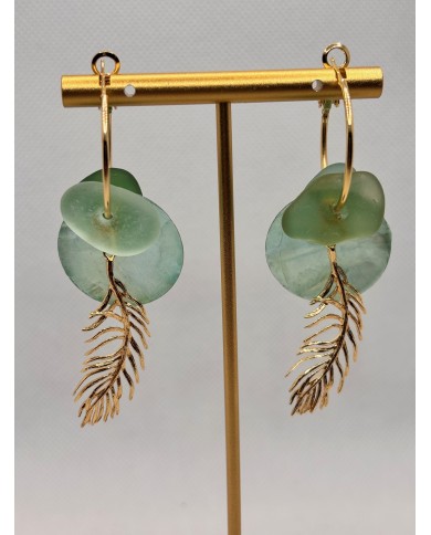 EDICIÓN LIMITADA pendientes artesanos de cristal  marino