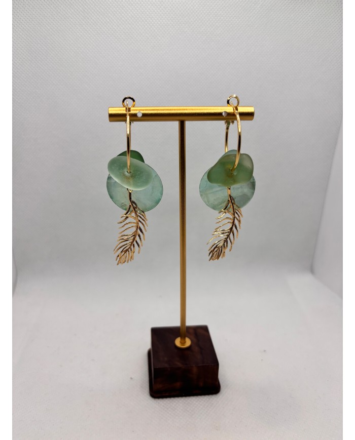 EDICIÓN LIMITADA pendientes artesanos de cristal  marino