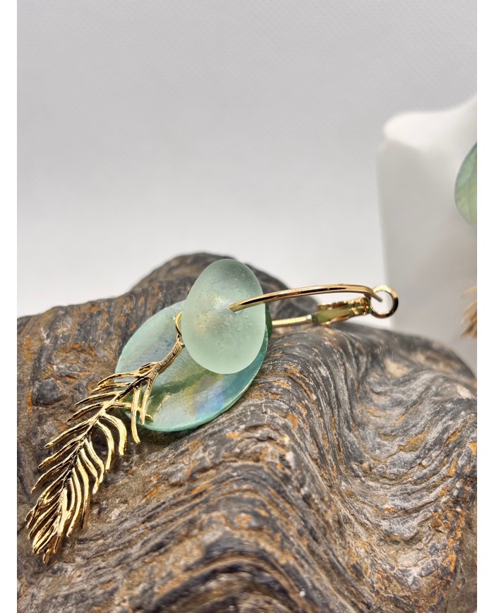 EDICIÓN LIMITADA pendientes artesanos de cristal  marino