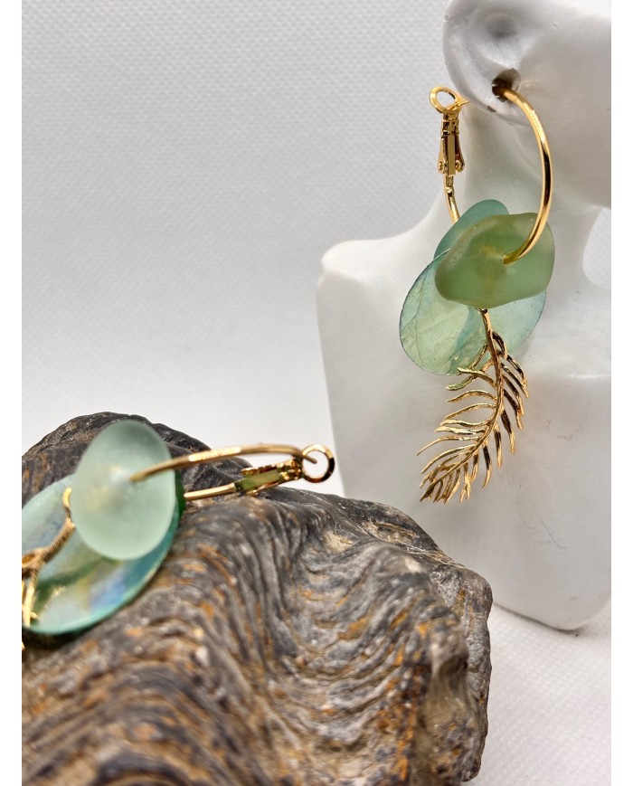 EDICIÓN LIMITADA pendientes artesanos de cristal  marino