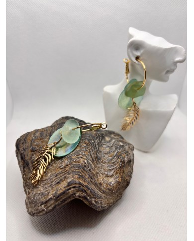 EDICIÓN LIMITADA pendientes artesanos de cristal  marino