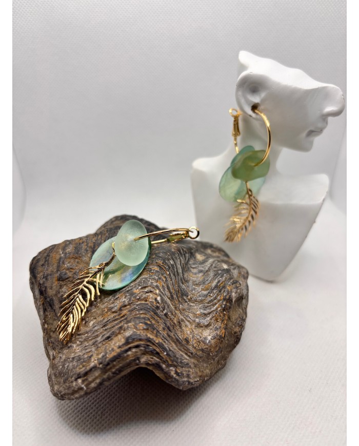 EDICIÓN LIMITADA pendientes artesanos de cristal  marino