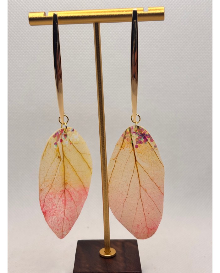 EDICIÓN LIMITADA pendientes artesanos de hoja natural