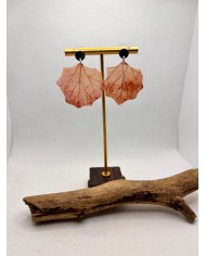 PENDIENTES ARTESANOS de hoja natural esqueletizada