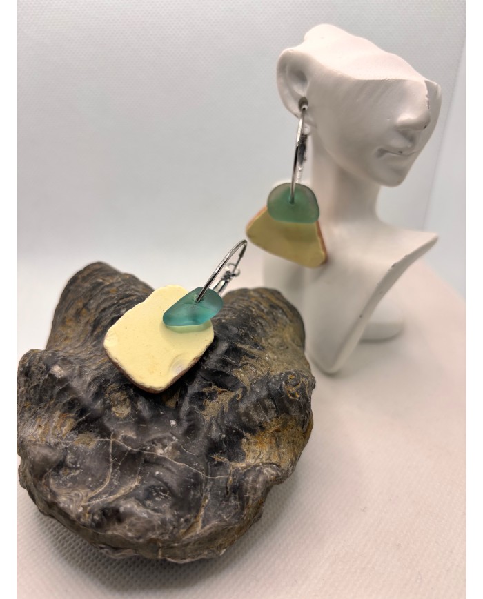 EDICIÓN LIMITADA pendientes artesanos de cristal marino