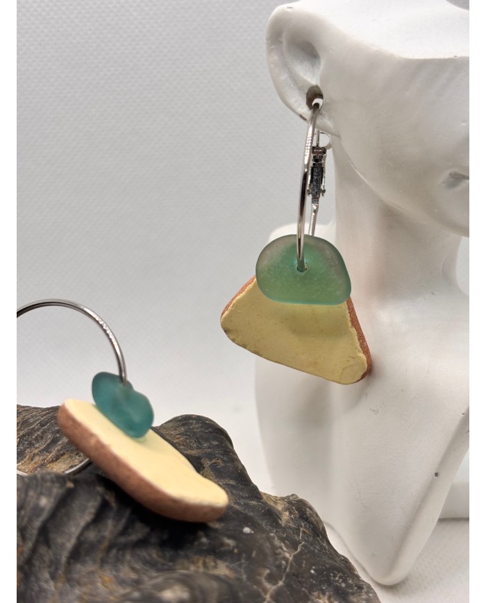 EDICIÓN LIMITADA pendientes artesanos de cristal marino