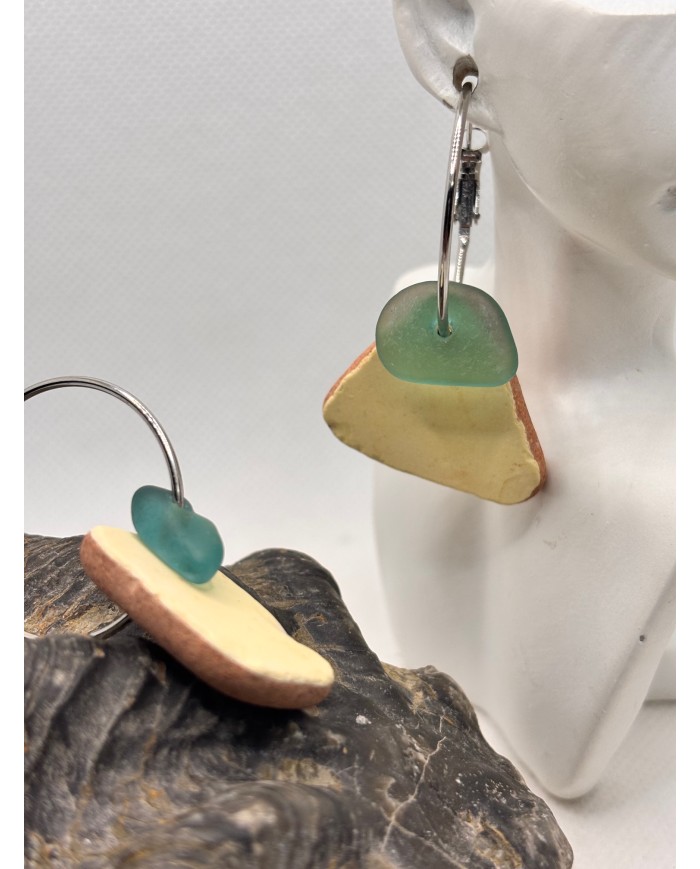 EDICIÓN LIMITADA pendientes artesanos de cristal marino