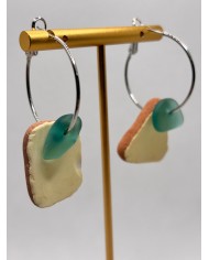 PENDIENTES DE CRISTAL MARINO artesanos