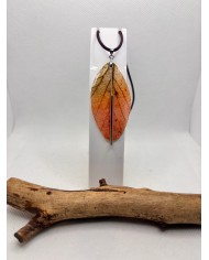 COLLAR ARTESANO de hoja natural esqueletizada