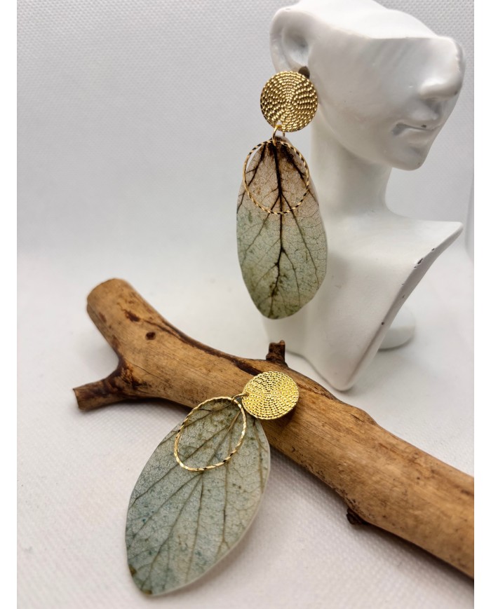 EDICIÓN LIMITADA pendientes artesanos de hoja natural
