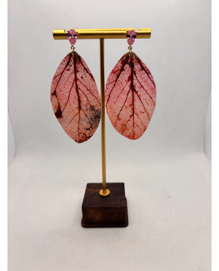 EDICIÓN LIMITADA pendientes de hoja natural esqueletizada