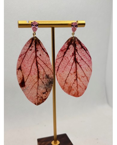 EDICIÓN LIMITADA pendientes de hoja natural esqueletizada