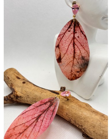 EDICIÓN LIMITADA pendientes de hoja natural esqueletizada