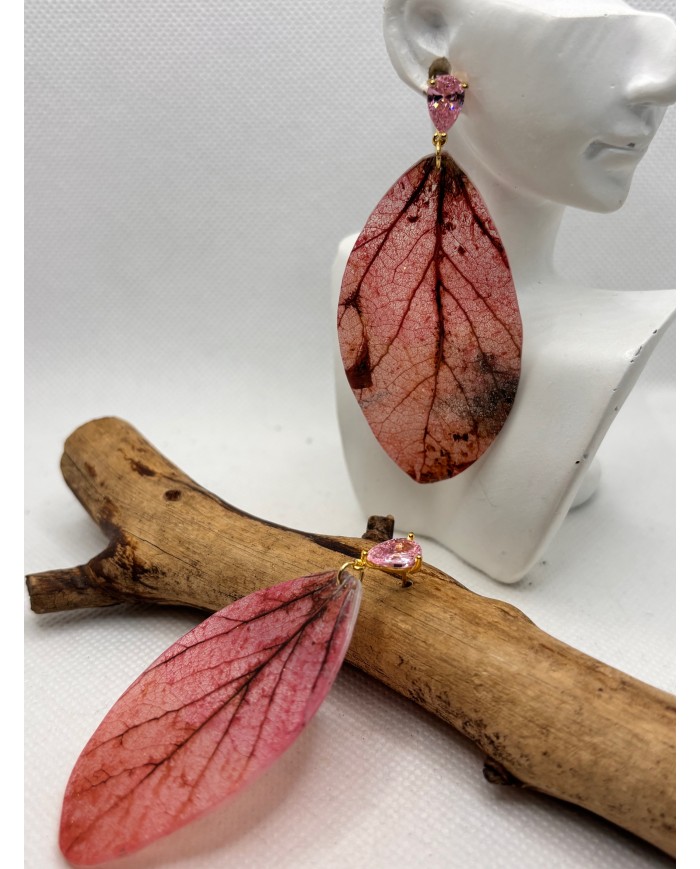 EDICIÓN LIMITADA pendientes de hoja natural esqueletizada