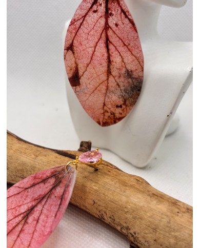 EDICIÓN LIMITADA pendientes de hoja natural esqueletizada