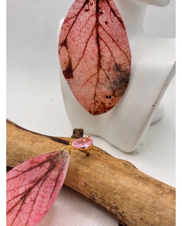 EDICIÓN LIMITADA pendientes de hoja natural esqueletizada