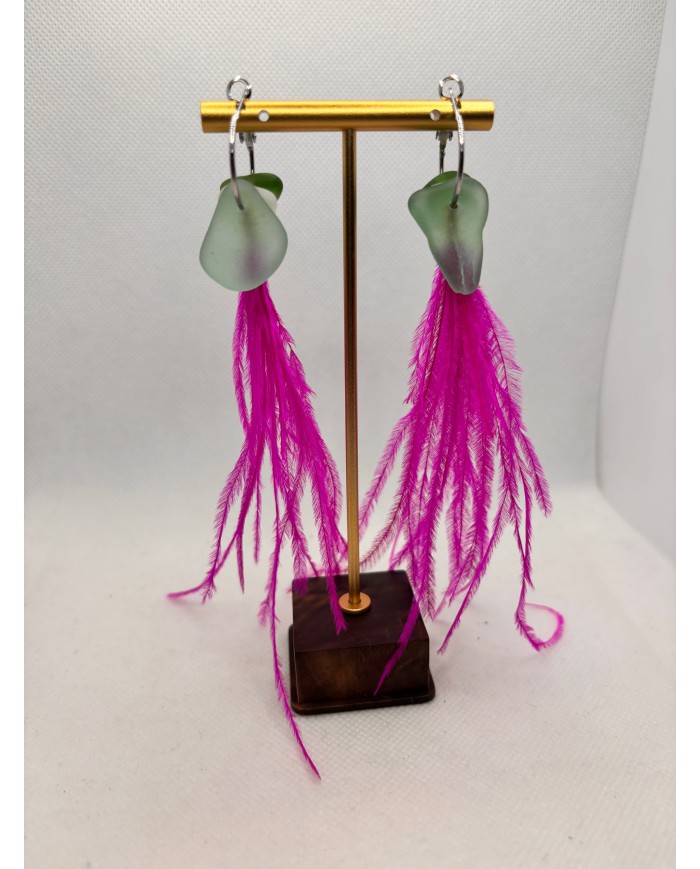 EDICIÓN LIMITADA pendientes artesanos de cristal marino