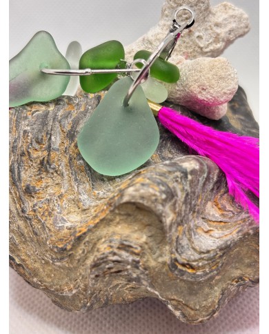 EDICIÓN LIMITADA pendientes artesanos de cristal marino