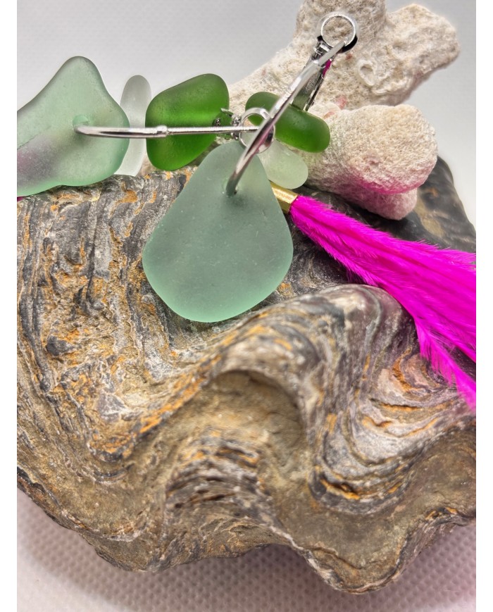 EDICIÓN LIMITADA pendientes artesanos de cristal marino