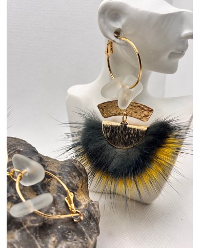 EDICIÓN LIMITADA pendientes artesanos de  cristal marino