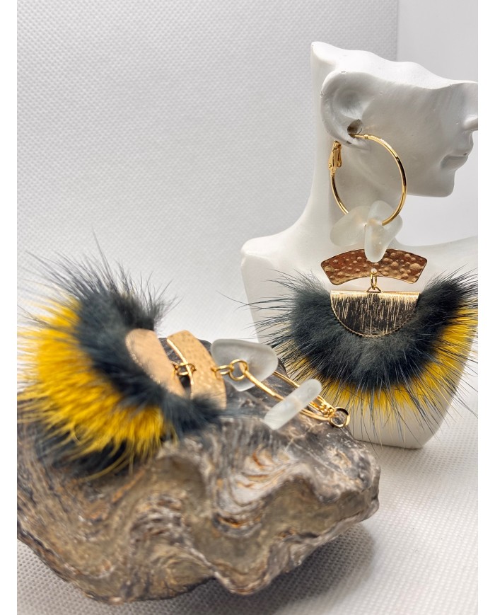 EDICIÓN LIMITADA pendientes artesanos de  cristal marino